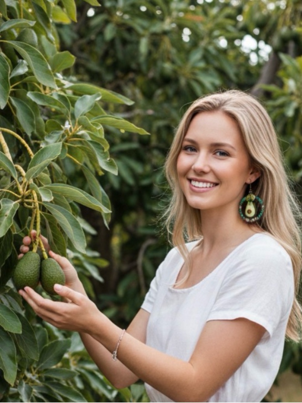 Green and Brown Avocado Drop Earrings — Statement Women’s Earrings